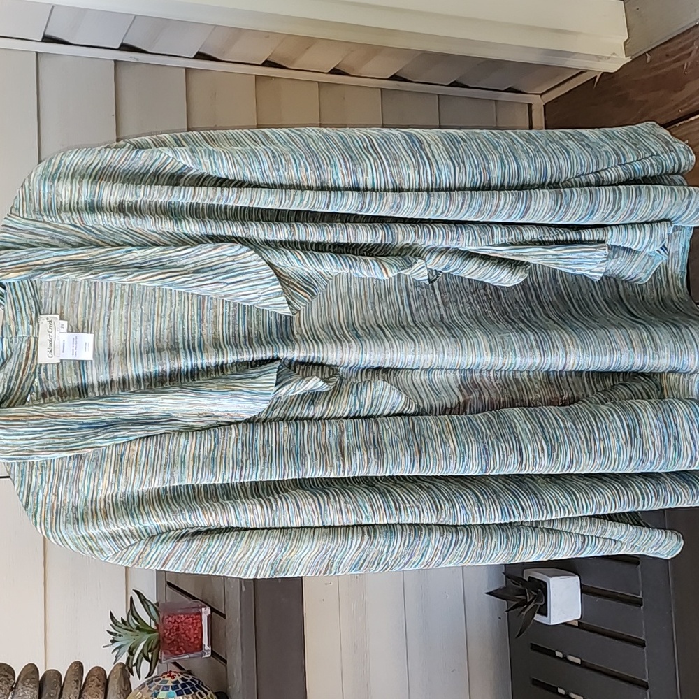 Coldwater Creek Ruffle Waterfall Open Front Cardigan